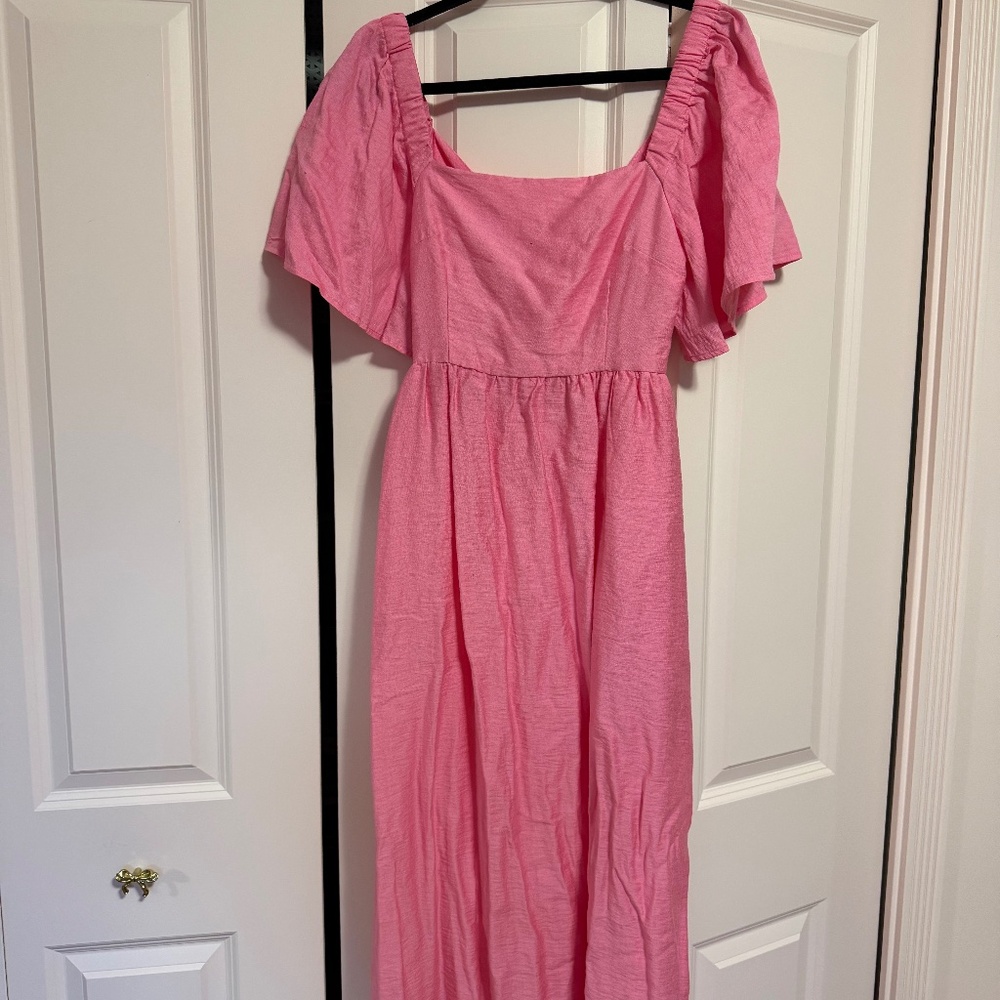 Pink midi dress